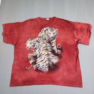 Vintage Jerzees T-shirt men's size 3XL salmon w marble pattern graphic design